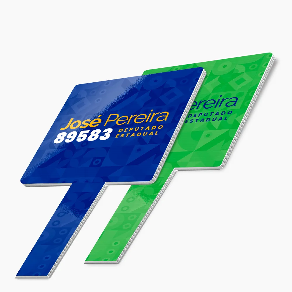Placa Pirulito de Mão Adesivada - Quadrado