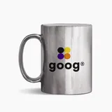 Caneca Branca Alça Cromada Prata