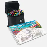Livro de Colorir Tipo Bobbie Goods + Conjunto Canetas Permanente 48 Cores - Copa 