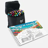 Livro de Colorir Tipo Bobbie Goods + Conjunto Canetas Permanente 48 Cores - Copa 