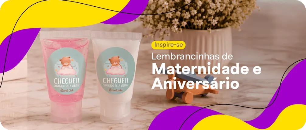 Lembrancinhas de Maternidade e Aniversário:  ideias criativas de rótulos para mini frascos e bisnagas