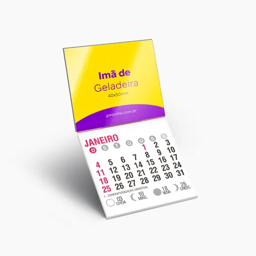 Imã de Geladeira com Calendário 2027