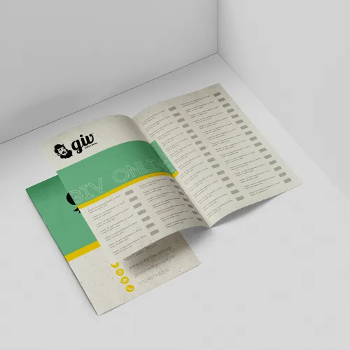 Cardápio em Papel