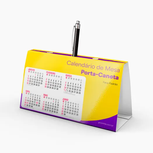 Calendário de Mesa Porta-Caneta