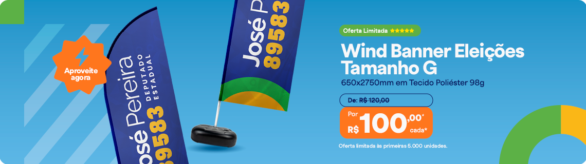 Wind Banner Eleições Tamanho G