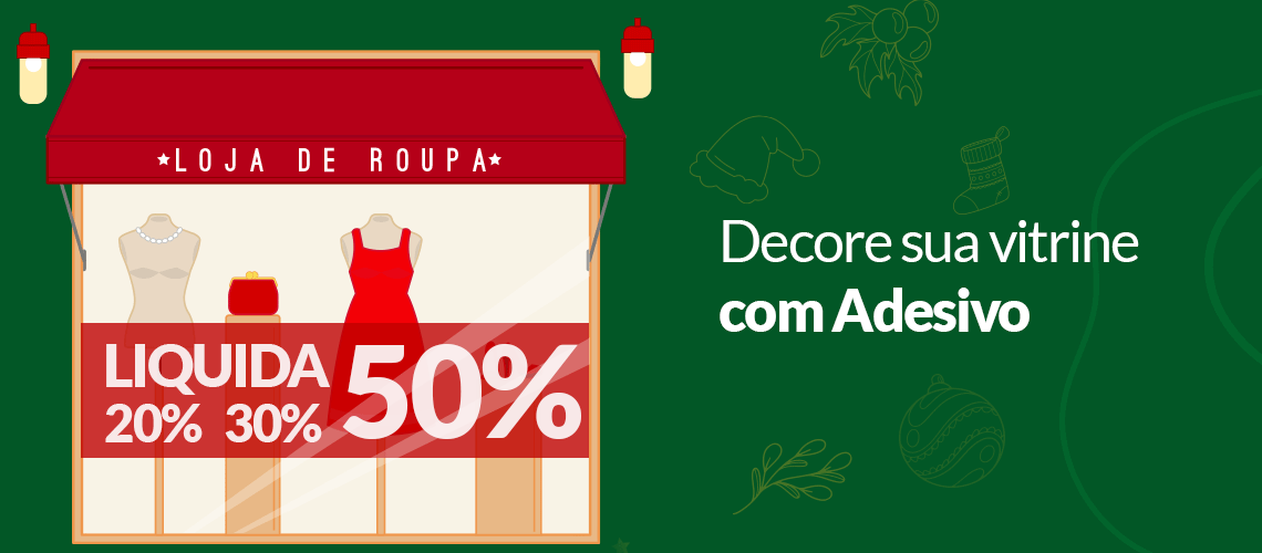 Decore sua vitrine com Adesivo Vinil