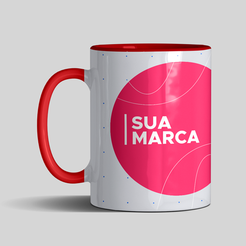Caneca Preta com Tarja Branca