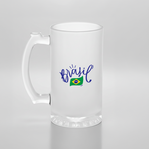 Caneca de Chopp Vidro Jateado 475ml