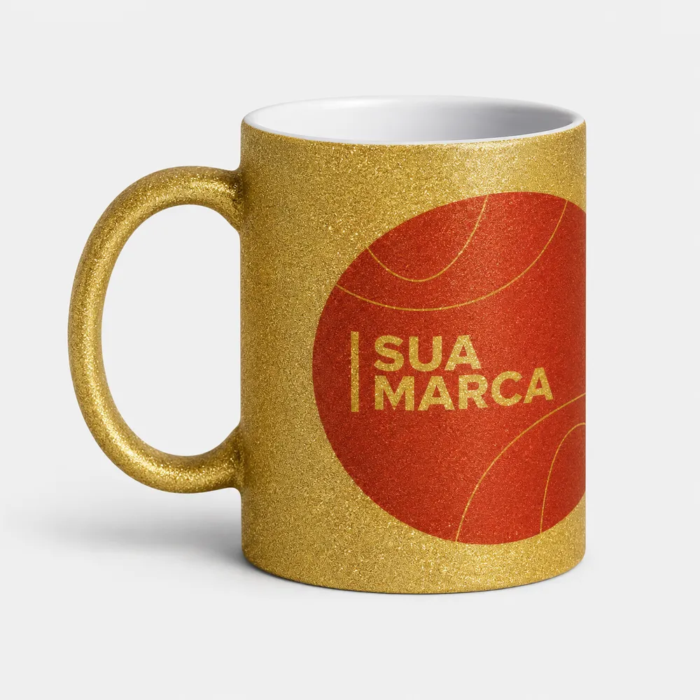 Caneca Glitter Dourado