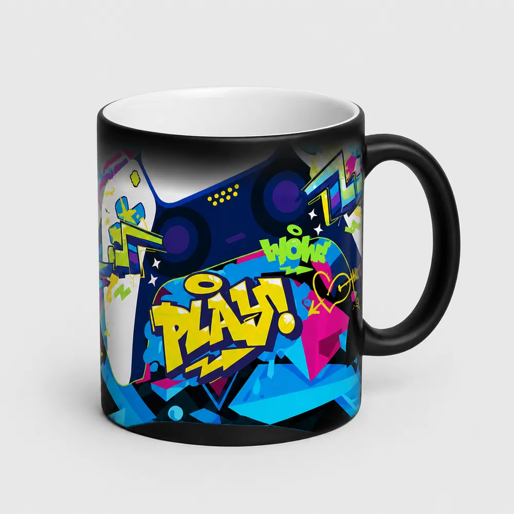 Caneca Mágica Personalizada Preto Brilho