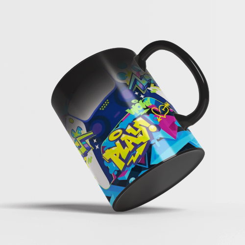 Caneca Mágica Personalizada Preto Fosco