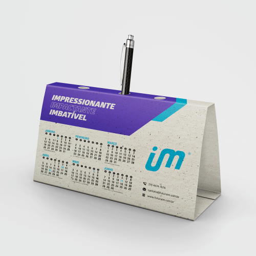 Calendário de Mesa Porta-Caneta
