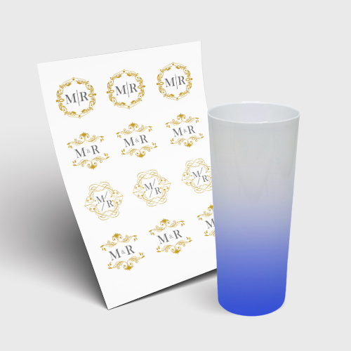 Copo Long Drink 350ml sem Tampa e 1 Folha A3 DTF-UV