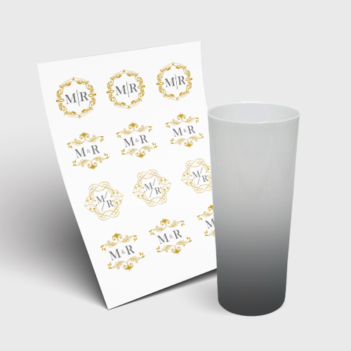 Copo Long Drink 350ml sem Tampa e 1 Folha A3 DTF-UV