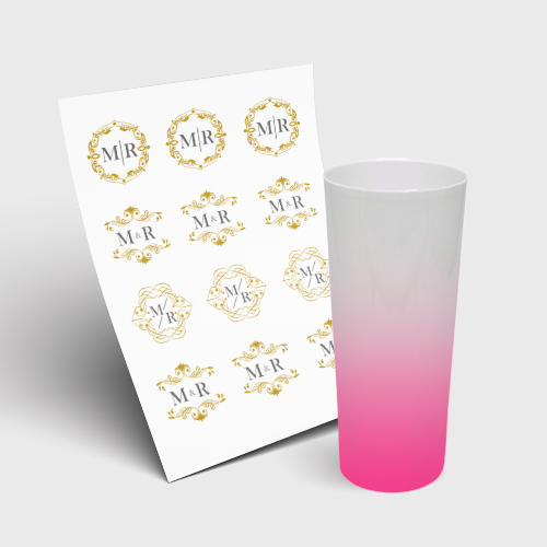 Copo Long Drink 350ml sem Tampa e 1 Folha A3 DTF-UV