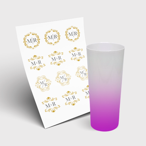 Copo Long Drink 350ml sem Tampa e 1 Folha A3 DTF-UV