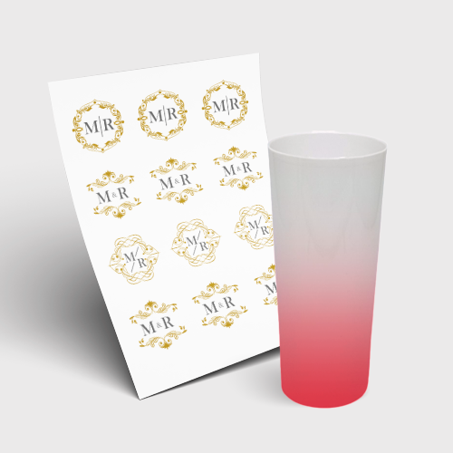 Copo Long Drink 350ml sem Tampa e 1 Folha A3 DTF-UV