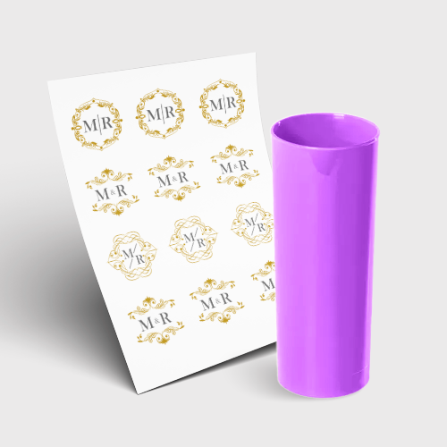 Copo Long Drink 350ml sem Tampa e 1 Folha A3 DTF-UV
