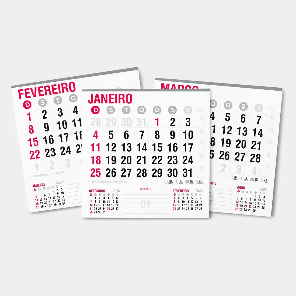 Bloco de Calendário Mini Comercial 2027