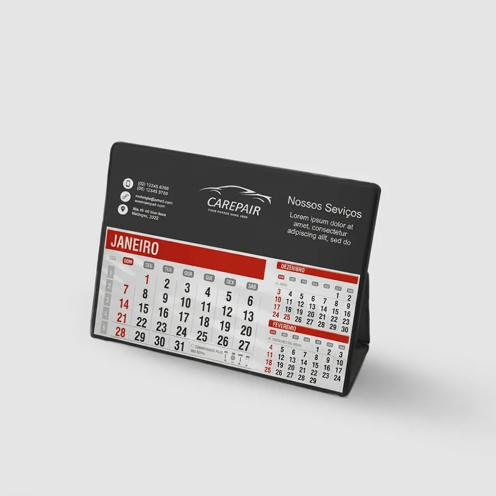 Calendário de Mesa PVC