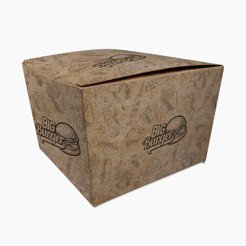 Embalagem Delivery Hambúrguer, Fritas e Porção