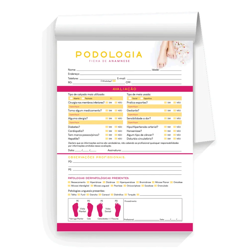 Bloco Anamnese Podologia