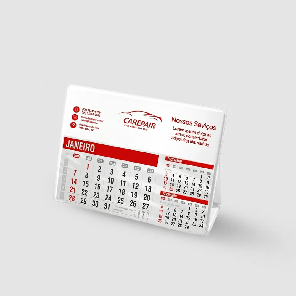 Calendário de Mesa PVC