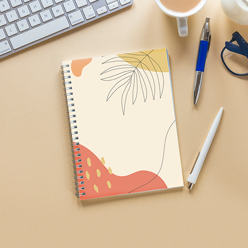 Caderno Capa Flexível Com Pautas 96fls - com Wire-o  Preto