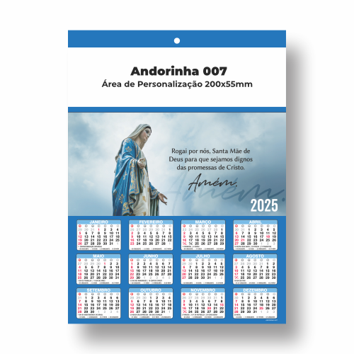 Folhinha 2025 para Personalizar