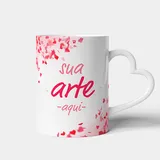 Caneca Branca Alça Coração
