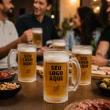 Caneca de Chopp Vidro Jateado 475ml