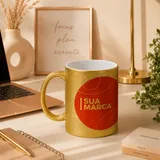 Caneca Glitter Dourado
