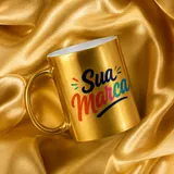 Caneca Perolada Dourada