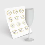 Taça de Champanhe 200ml e 1 Folha A3 DTF-UV
