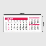 Bloco de Calendário para Postal 2027