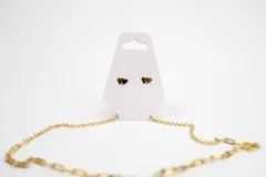 Tag Cartela Gravatinha 1 Par de Brinco 1 Colar