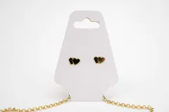 Tag Cartela Gravatinha 1 Par de Brinco 1 Colar