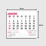 Bloco de Calendário para Postal 2027