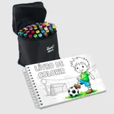 Livro de Colorir Tipo Bobbie Goods + Conjunto Canetas Permanente 48 Cores - Copa 