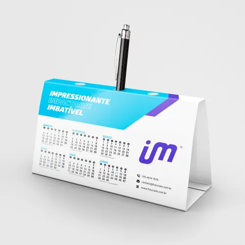 Calendário de Mesa Porta-Caneta