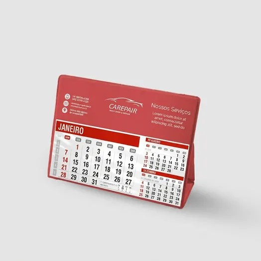 Calendário de Mesa com Base PVC