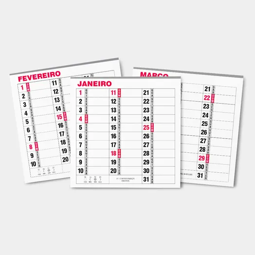 Bloco de Calendário 2027