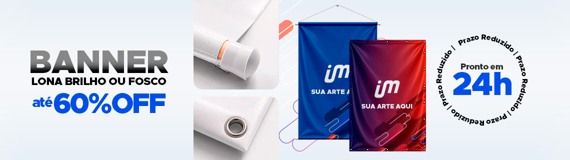 Banner em lona com oferta e prazo reduzido