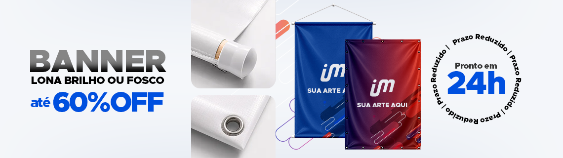 Banner em lona com oferta e prazo reduzido