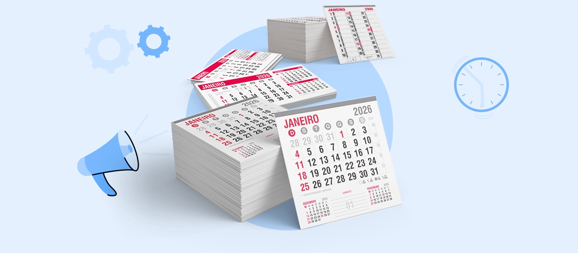 Blocos e Calendários 2026 | Organize e divulgue sua marca o ano inteiro Blocos e Calendários 2026 | Organize e divulgue sua marca o ano inteiro