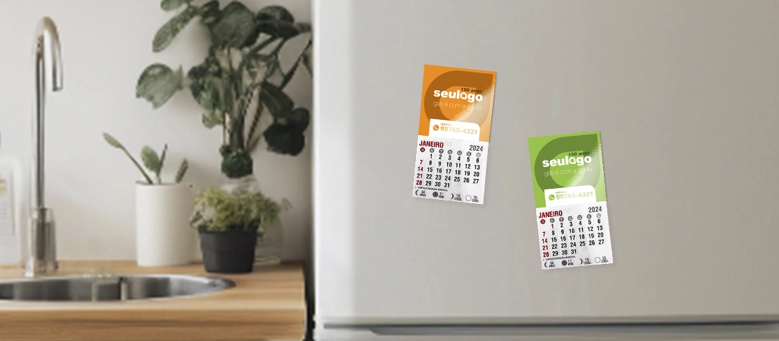 Ímã de Geladeira com Calendário para destacar sua marca