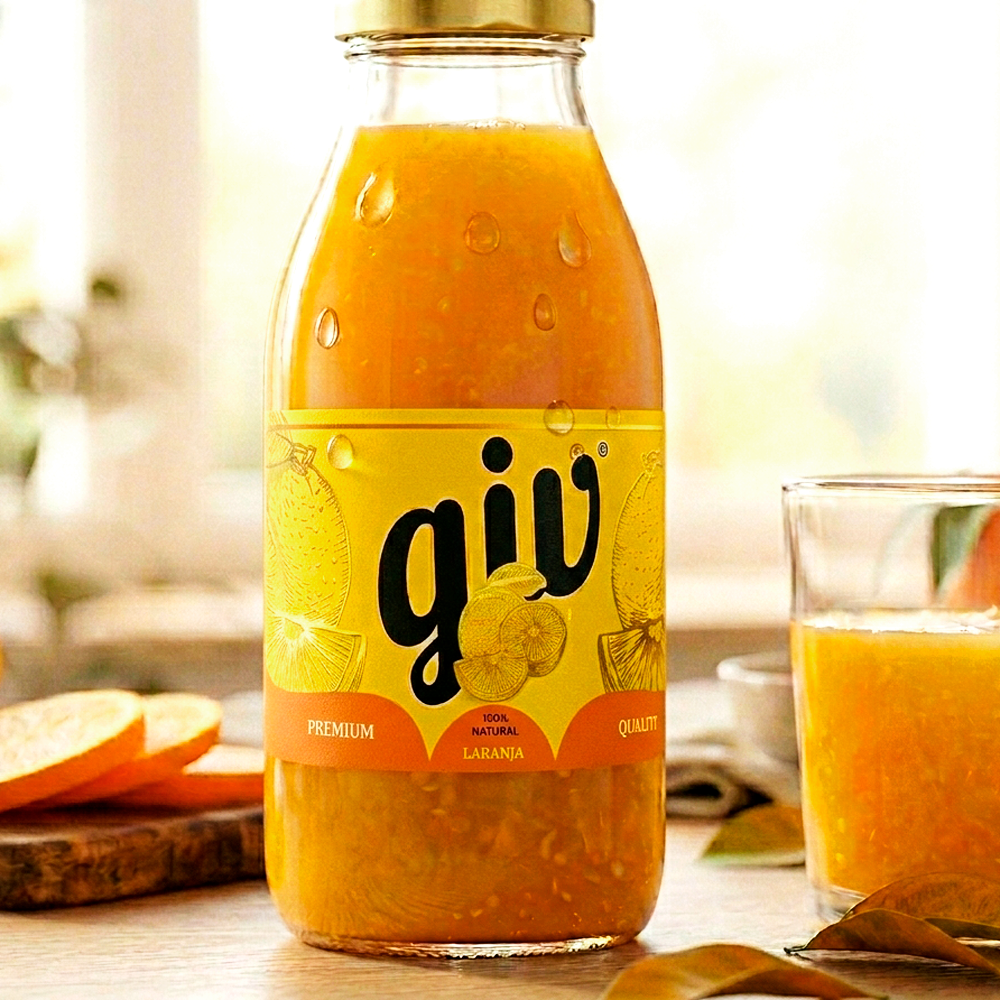 Rótulo para Garrafa de Suco
