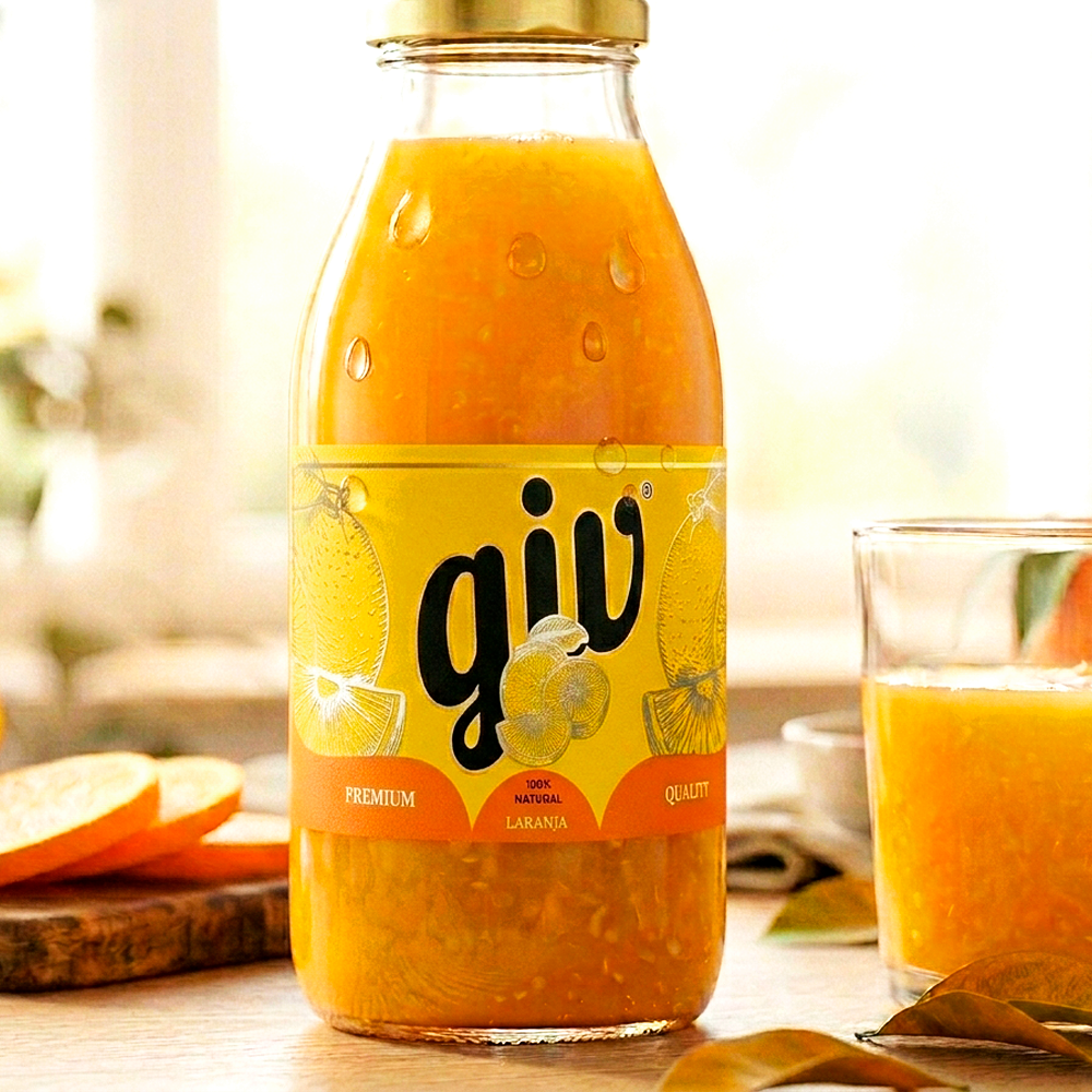 Rótulo para Garrafa de Suco