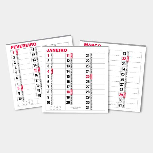 Bloco de Calendário Comercial 2027 – Anotações – 210x225mm