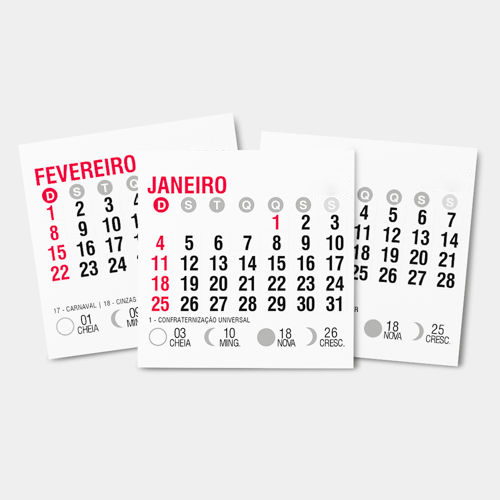 Bloco de Calendário para Ímã de Geladeira 2027 – 50x44mm